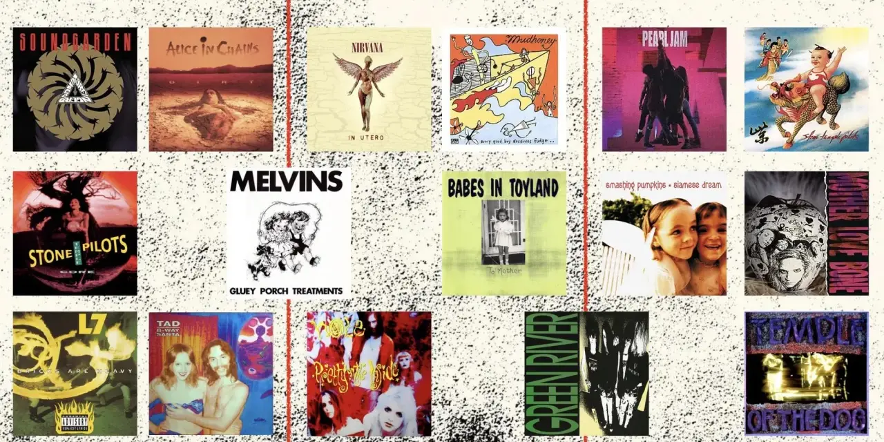 Okładki płyt zespołów takich jak Nirvana, Mudhoney, Babes in Toyland. To właśnie co to punk!