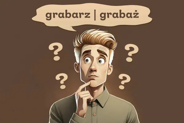 Zastanawiam się, czy to grabaż, czy grabarz. Wokół głowy pytajniki.